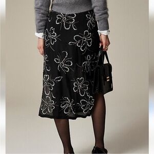 J. Crew Collection Embellished Crystal Slip Skirt $298 CF754 NEW size 8 sheer